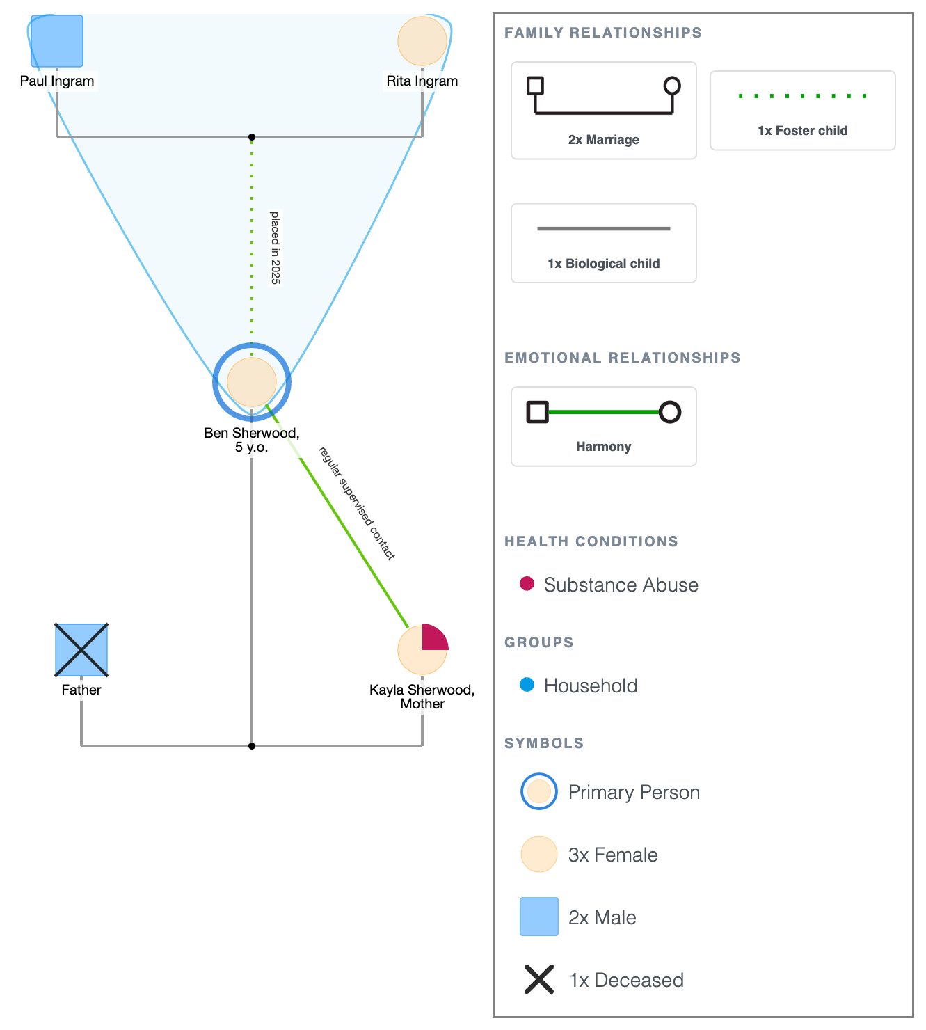 Genogram for Foster Care (4 Months)