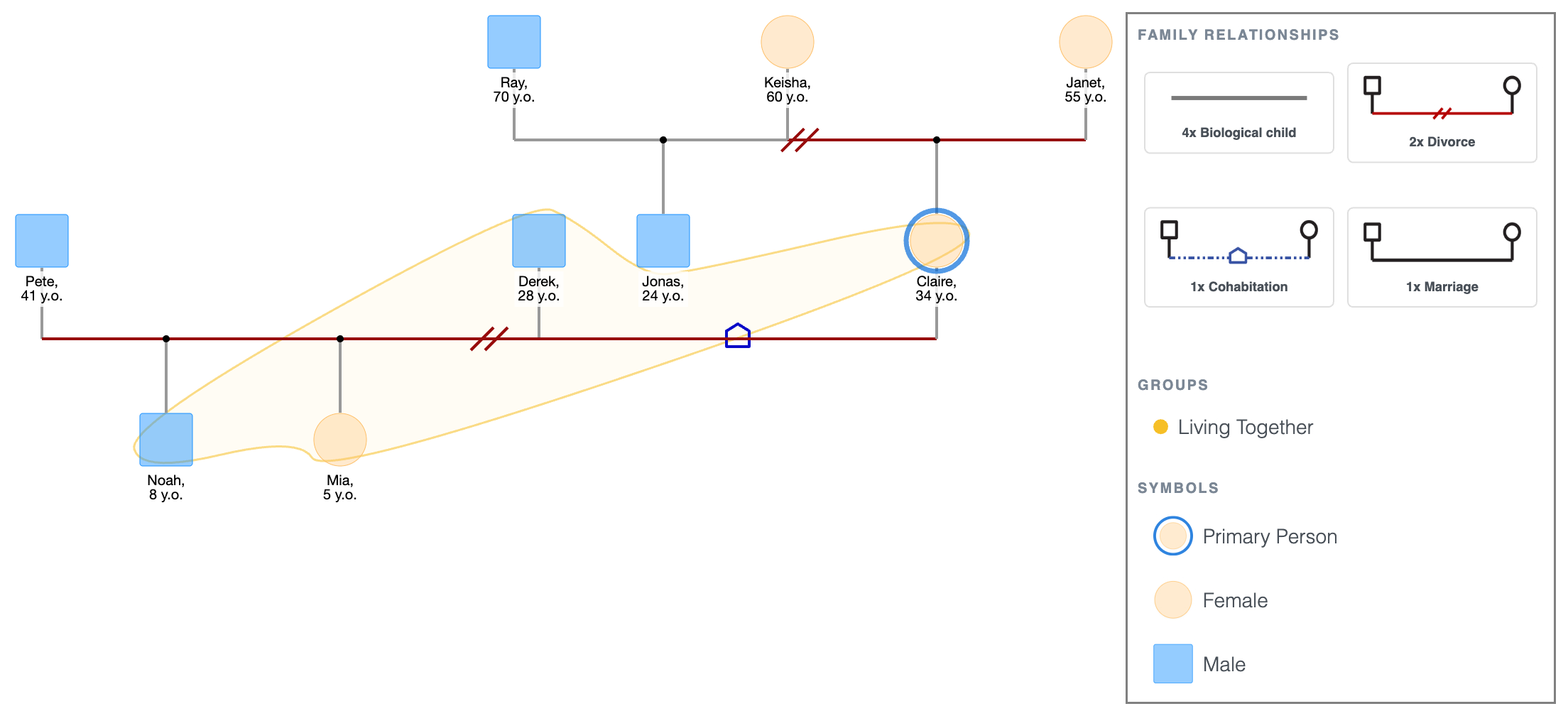 Genogram Showing Three Generations